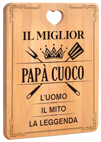 Regalo Papà, Regalo Festa Del Papà, Regalo Papa Compleanno, Idee Regali Papà Natale 2026, Idee Regalo per Papà, Il Miglior Papà Cuoco, Tagliere di Bambù.
