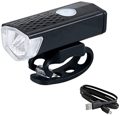 HoveeLuty Phare Avant De Vélo Rechargeable Phare De Vélo LED Flashlig Phare De Vélo Lampe étanche Phare De Vélo 300 Lumens Phare De Vélo Rechargeable USB avec 3 Modes Feu Avant De Vélo Noir