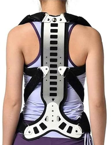 NEWCIX Wirbelsäulenkorrektoren Für Männer Und Frauen, Einstellbare Wirbelsäulenorthesen Für Kyphose Camelback Thoracic Support Schmerzlinderung(L)