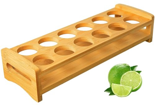 INFTYLE Shotglasbrickhållare med 12 hål set med stora glasögonglasögon, serveringsstativ organiserare för tequila, whisky, konjak, vodka, rom, fest, klubb, bar, hem smakning (endast bricka)
