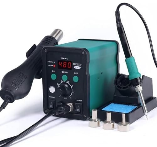 NVYAZJ 8786D 2 in 1 Hot Air Rework Station, Soldering Iron Station, SMD Soldering Station, Cool/Hot Air Conversion, Digital Temperature Correction