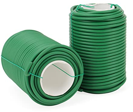 CHUIFAI 2 rotoli da 3,5 mm x 20 m, filo da giardino rivestito, filo da giardino, filo per fiori, filo di legatura morbido, per piante rampicanti, viti
