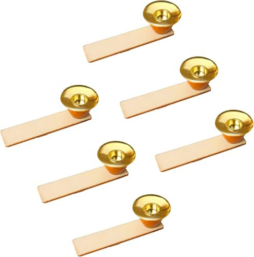 BRUBAKER 6er Set Kerzenhalter für Weihnachtspyramiden - Ersatz Halter für Pyramidenkerzen - Ersatzteile für mittlere und große Holzpyramiden 30 cm, 45 cm und 60 cm - Naturfarben Holz