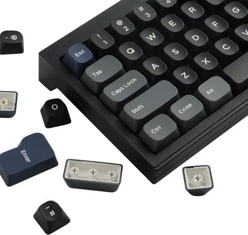 Hyekit PBT Keycaps - YMK Profile, Double Shot, Keycaps 75 Percent, 172 Keys Complete Set, Cool Custom Keycap Set for Cherry Gateron MX Mechanical Keyboard, Dark Night