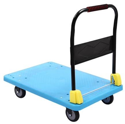 Transportwagen klappbar 400 kg, Schwerlast Plattformwagen Rollwagen Lenkbarer Plattformwagen Transporthilfe Paketwagen mit Antirutsch-Beschichtung Blau