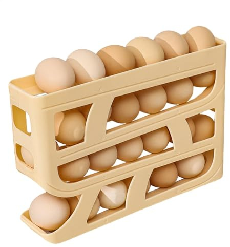 Distributeur d'œufs – 4 niveaux – Distributeur d'œufs pour réfrigérateur | Boîte de rangement d'œufs peu encombrante pour armoire de cuisine réfrigérateur