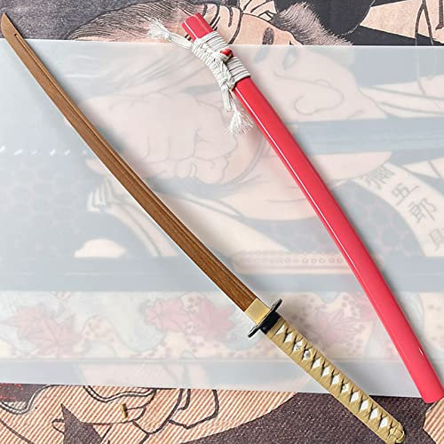 HJHUUA 103 cm langes Katana aus natürlichem Ipe-Holz,handgefertigtes Bokken,hölzernes Samuraischwert für Geschenke,Displays,Dekorationen,Cosplay,Requisiten,Kendo-Training