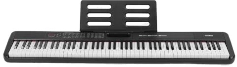 Tastiera per Pianoforte Elettrico a 88 Tasti, Kit Tastiera Elettrica Portatile 900 Timbri 700 Ritmi 110 Brani Dimostrativi con Leggio (Spina europea)