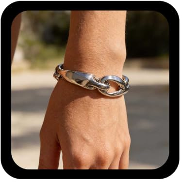 Inilbran Punk Chunky Cuff Bangle Bracelet Vintage Thick Cuff Bracelet Silver Cuff Open Bracelet Gothic Adjustable Bangle Bracelet Jewelry for Women