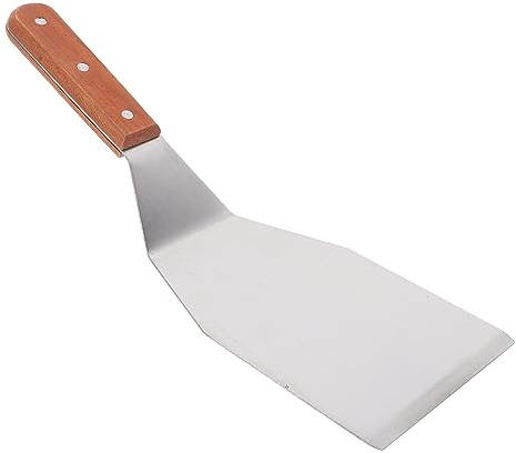MAGICLULU Espátula Metálica Para Freír Grande De Acero Inoxidable Mango De Madera Multifunción Para Cocina y Barbacoa, Uso Restaurantes y Hogar