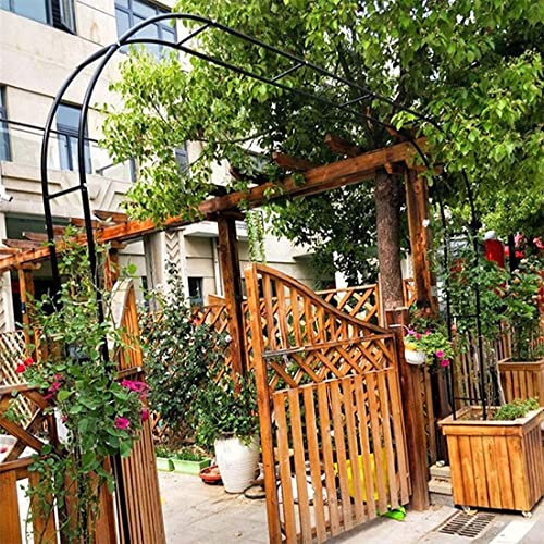 Arche de jardin extra large en métal robuste pour allée extérieure, arche solide pour pelouse, terrasse, jardin, parfaite pour fête, cérémonie, mariage, noir, 350 x 220 cm