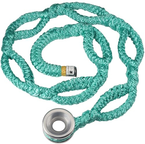 Rigging Ring Sling Rope 40203, 3/4 x 6’ Arborist Rope with #3 Aluminum Ring, 7-Pocket Adjustment Rigging Block Sling, 14600 lbs MBS