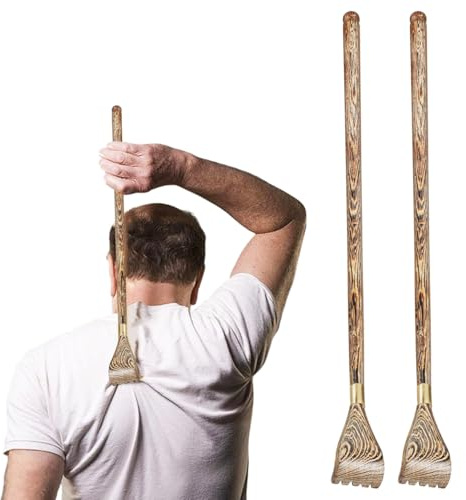 Healvian 2 rascadores de espalda de madera práctica para masaje de espalda de madera dura de alta calidad para el hogar, la oficina y los viajes, para aliviar la picazón y el estrés