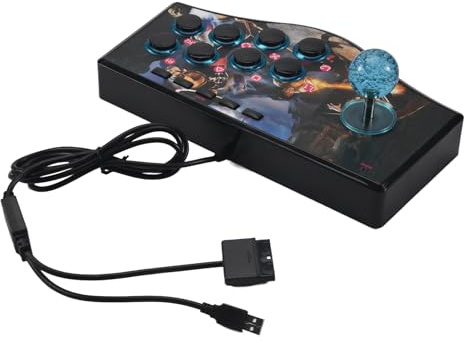 Nettoppo Joystick Usb per Controller di Giochi Retrò per Ps2 / / Pc/Android Smart Tv Vibratore Incorporato Joystick un Direzioni (A)
