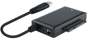 Adaptador USB 3.0 a SATA 2.5/3.5 con alimentador, conexión rápida para Discos Duros y SSD, Ideal para Transferencia de Datos y copias de Seguridad.