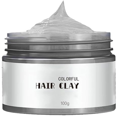 KOAHDE Crema de Color de Cabello Gris,Teñida para el Cabello Plateado,Cera Gris del Color del Pelo,Crema para Teñir el Cabello,Adecuado para Días Festivos Como Halloween,1pc