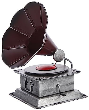 VALICLUD Retro Gramophone Decor Table Ornaments for Home Decor Iron Craftwork Decorative Accessory