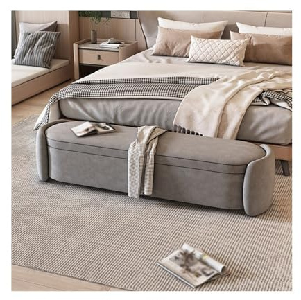 schäslong Ljus lyxig sänggavel i sovrummet, förvaringsbädd, soffa fram, lång, bänk entrén, skobänk(Dark Gray,Små)