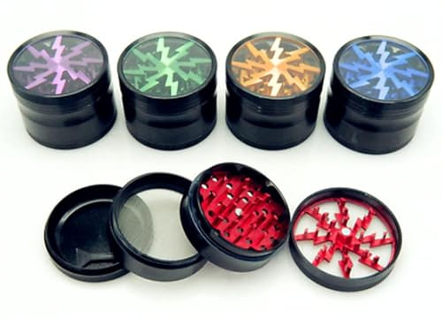 Large Lightning Shark Grinder 50mm 4 Part Magnetic Metal Diamond Teeth Grinder Comes in 5 Colors Sent Randomly