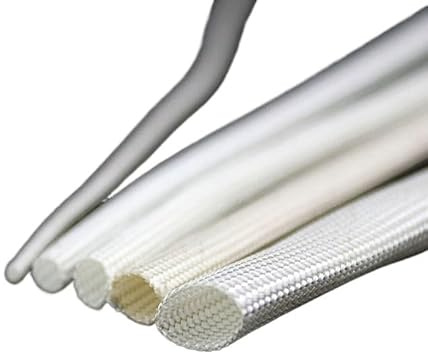 Guaine per Cavi Universale 1/2M Bianco 600°C Tubi In Fibra Morbida Intrecciata Ad Alta Temperatura Guaina for Cavi Isolante Tubo In Di Vetro Diametro 12-35mm(2 Meter,40mm)