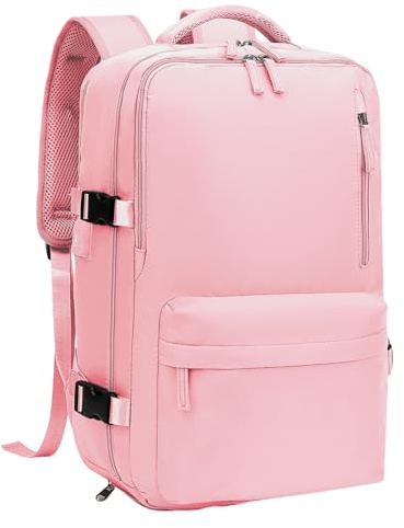 Ystyle Zaino da Viaggio per Ryanair EasyJet Eurowings Wizz Air 45x30x20 Bagaglio a Mano 24L Zaino Aereo Cabina per Aerei Adatta a Laptop da 15,6 Pollici, Rosa