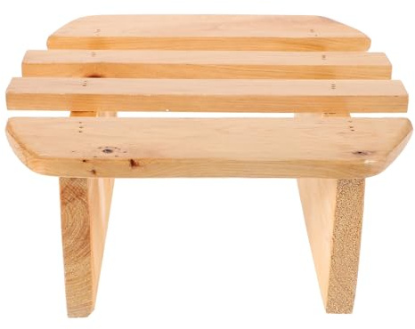 Alipis Tabouret de Sauna en Bois Massif Naturel 24 Cm Repose-Pieds de Bain Bureau Portable Marchepied Polyvalent pour Salle de Bain, Salon et Voyage, Surface Lisse Facile à Nettoyer