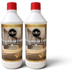 Parquet Lux PRO Detergente igienizzante autolucidante. Anti-impronta – Senza schiuma – Non necessita di risciacquo,Adatto anche a robot lavapavimenti HACCP – 2 × 750 ml