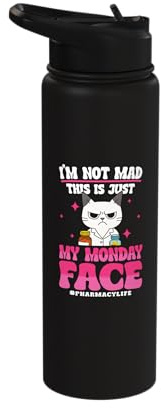 Pharmacy Tech Funny Pharmacist Pharmacy Cat Stainless Steel Insulated Water Bottle