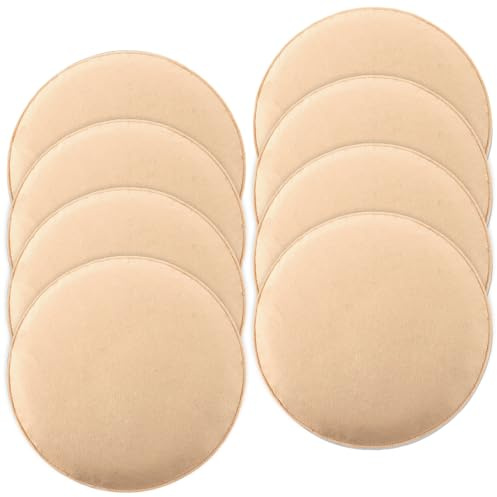 APACALI 8 Stück rutschfeste Filz Sitzkissen rund, 35cm Stuhlkissen mit Antirutsch-Noppen für alle Arten von Stühlen, für drinnen und draußen, Beige