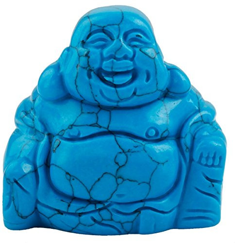 Rockcloud Healing Crystal Gemstone Carved Laughing Happy Buddha Feng Shui Figurines Wealth and Good Luck 1.5