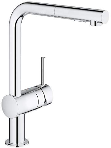 Grohe 30300000 Minta Single-Handle Pull-Out Kitchen Faucet, Starlight Chrome