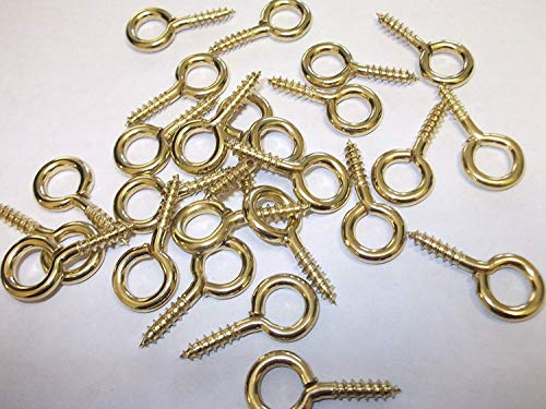Bulk Hardware BH06689 EB - Occhi a vite in acciaio, 30 x 6, colore: Oro