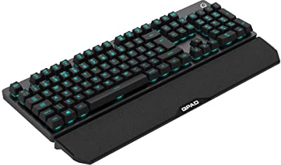 QPAD MK-40 Pro Gaming Membranical Keyboard, Halbmechanische Tastatur, Deutsches QWERTZ DE Layout, Metall Oberfläche, Beleuchtung, Schwarz