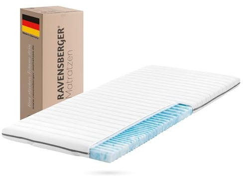 Ravensberger Gel Topper Gel-LUX - Härtegrad H2/H3, mittel - 50-110 kg - 100 x 200 cm, Höhe 9 cm - Matratzenauflage aus Gelschaum mit Ravotex Funktions-Bezug, allergikerfreundlich