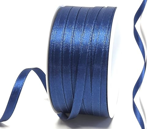 s.dekoda Satinband 50m x 6mm Blau - Dunkelblau Schleifenband Dekoband Satin