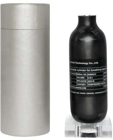 TUXING Neues Modell 4500Psi Carbon Fiber Air Tank,0.36L/360CC/21Cu in Pcp Air Tank,HPA Composite Cylinder für PCP Airgun Charging System Paintball Fill Station