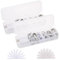 Huiguli 2 Piezas Organizador de Cables con Tapa, Caja Ordenada de Cables con 10 Bridas de Cables y 10 Protectores Cable de Carga, Caja de Gestión de Cables 7 Compartimentos para Hogar Oficina