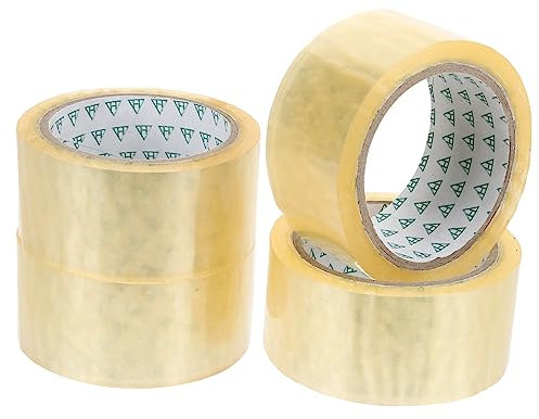 Tofficu 4rollen Transparente Klebebänder Für Verpackung Und Versand Pro Rolle Hohe Haftkraft Und Einfache Handhabung Verschnüren Und Abdichten Von Paketen