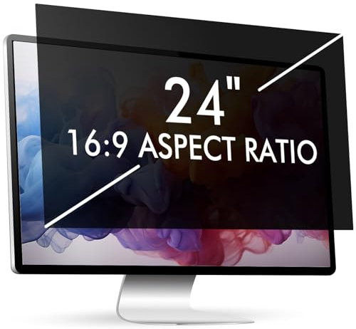 Nsyee Filtro de pantalla de privacidad extraíble para computadora, 531 mm de ancho x 298 mm de alto, 16:9, protección de privacidad, antirreflejos y luz azul, anti-UV, protección ocular, protector de