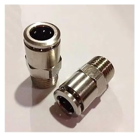 FNYUVNFAF Pneumatic Nickel Brass Push In Connector Union Quick Release Air Fitting Plumbing 3/8 Male to Fit Tube O/D 14mm