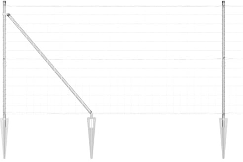 vidaXL Stängsel med stolpe Silver 1,4 x 10 m Stål, Trädgårds- och terrassstaket, moderna utomhuspaneler, hållbart skydd, stiligt avskildhet, praktisk set