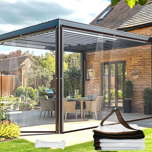 Lona Impermeable Transparente 150 x 250 cm Resistente a Los Rayos UV [450 G M²] Lona de PE con Ojales Toldos Lonas de Polietileno para Jardín, Cenador, Camping, A