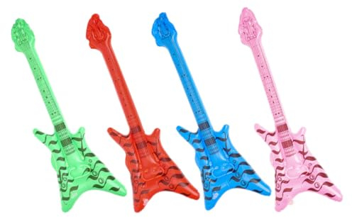 GALPADA Set 4 Pezzi Chitarre Gonfiabili in Pvc Leggere Stile Retrò per Decorazioni Feste di Compleanno e Party Indoor Divertenti e Colorate Colore Casuale