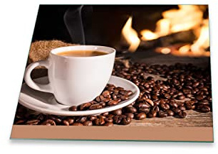 Herdabdeckplatte Abdeckung Ceranfeld Abdeckplatte Schneidebrett 1-Teilig 60x52 Kaffee Kaffeebohnen Gold Spritzschutz Glasplatte Ceranfeldabdeckung Schutz Herdschutz Sicherheitsglas Glasschneidebrett