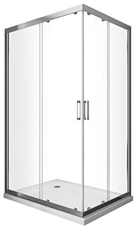 Box Doccia Rettangolare Angolare Scorrevole Vetro 6 mm Easy-Clean H.190 (80X120)