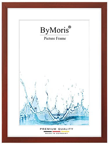 ByMoris Cornice per foto personalizzata 24 x 32 cm in Rosso Sfocato con vetro acrilico antiriflesso, poster puzzle ritratto cornici in legno