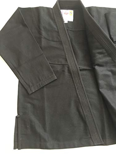 Grappler certificato BJJ Gi Black Premium Quality Matching Stitch Brazilian Jiu Jitsu Pearl Weave (A1)