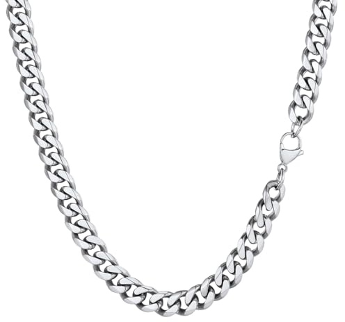 PROSTEEL Herren Collier Kette Edelstahl 66cm/9mm Panzerkette Halskette trendig Hip Hop Rapper kubanische Gliederkette Männer Modeschmuck Accessoire Link Chain Necklace