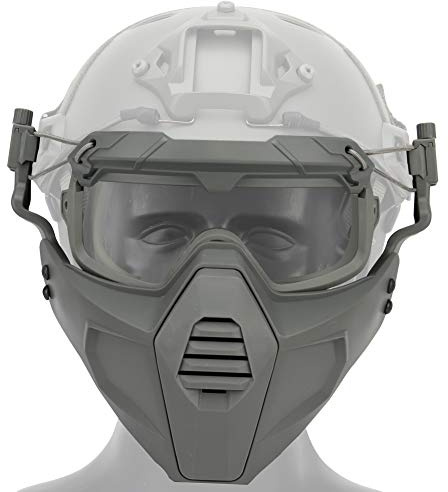OAREA Fast Helm Schutzbrille Brille mit Abnehmbarer Gesichtsmaske Passend für Airsoft Paintball Halloween Party