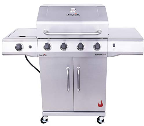Charbroil Performance Series Convective 4-Burner with Side Burner Cabinet Propane Gas Grill, Stainless Steel - 463354021